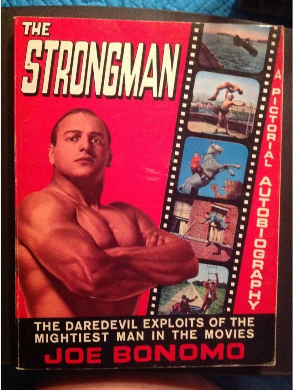 Book The Strongman Joe Bonomo PB w/out dj Pictorial Autobiography 1968